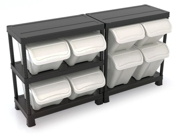 Biały plastikowy pojemnik z pokrywką 55x39x32 cm All In Box – KIS