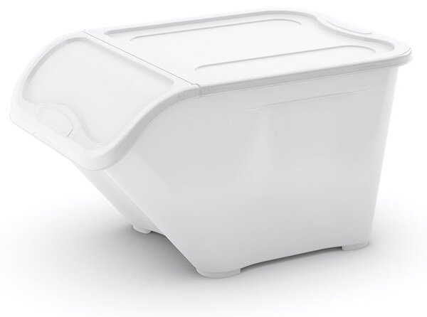 Biały plastikowy pojemnik z pokrywką 55x39x32 cm All In Box – KIS