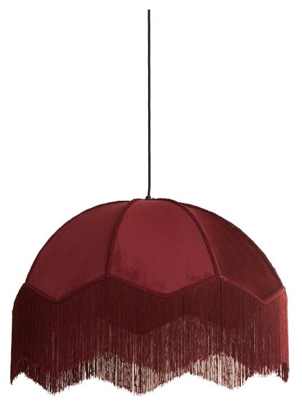 Bordowa lampa wisząca z tekstylnym kloszem ø 50 cm Malacia – Light & Living