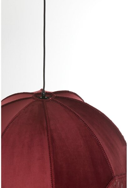 Bordowa lampa wisząca z tekstylnym kloszem ø 50 cm Malacia – Light & Living