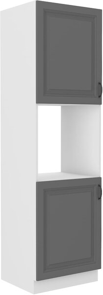 Wysoka szafka słupek na piekarnik STILO 60 DP-210 2F Szary/Biały