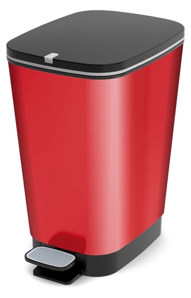 Czerwony plastikowy kosz na śmieci z pedałem 25 l Chic Bin – KIS