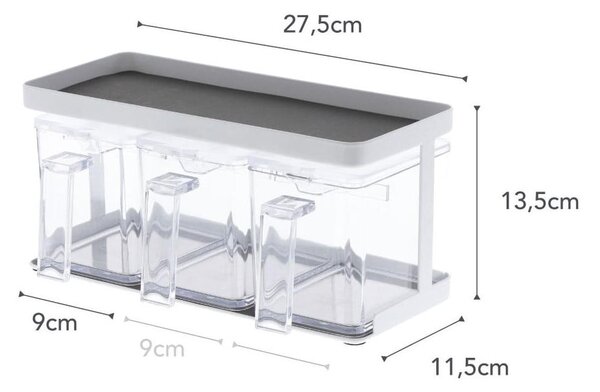 Pojemniki 3 szt. na mąkę/na produkty sypkie Tower – YAMAZAKI