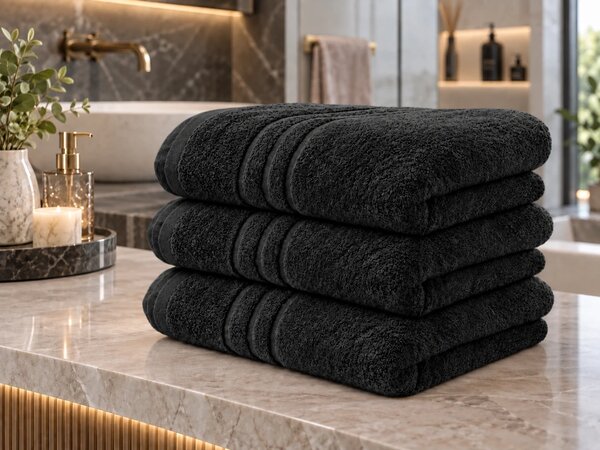 Ręcznik kąpielowy Comfort Maxi 100x180 cm czarny, 100% bawełna