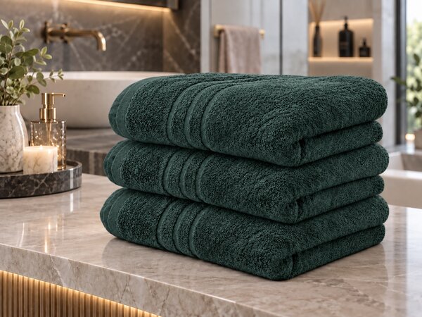 Ręcznik Comfort 70 x 140 cm ciemnozielony, 100% bawełna