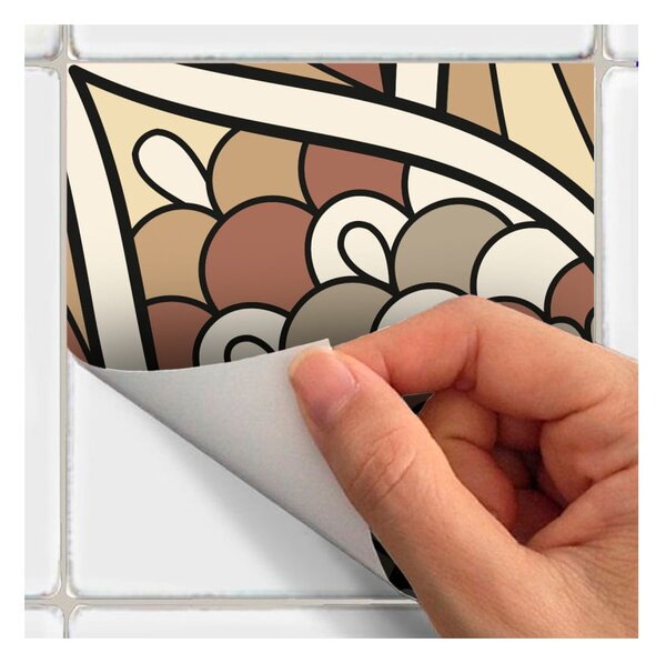 Zestaw 24 naklejek ściennych Ambiance Wall Stickers Tiles Piura, 10x10 cm