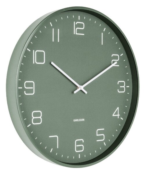Zielony zegar ścienny Karlsson Lofty, ø 40 cm
