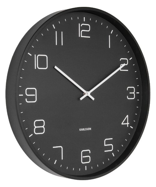 Czarny zegar ścienny Karlsson Lofty, ø 40 cm