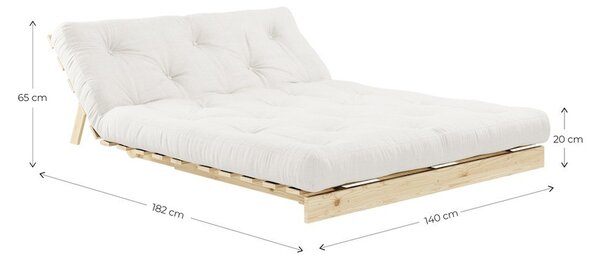 Ciemnobrązowa sztruksowa rozkładana sofa 140 cm Roots – Karup