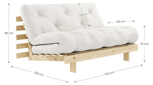 Ciemnobrązowa sztruksowa rozkładana sofa 140 cm Roots – Karup