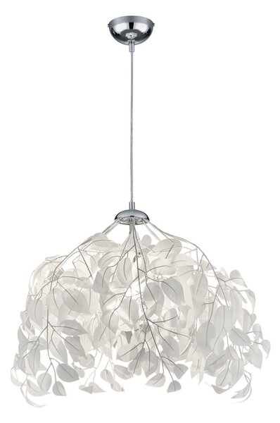 Biała lampa wisząca Reality Pendant Leavy, wys. 150 cm