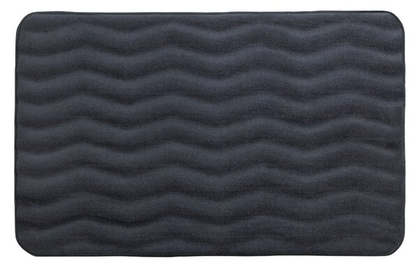 Antracytowy dywanik łazienkowy z pianką z pamięcią kształtu Wenko Anthracite, 80x50 cm