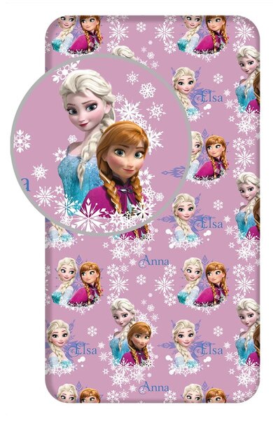 Bawełniane prześcieradło dziecięce z gumką 90x200 cm Frozen – Jerry Fabrics