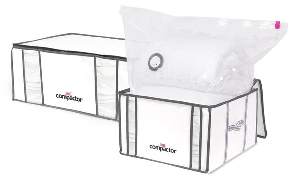 Tekstylne pojemniki do przechowywania ubrań zestaw 2 szt. próżniowe/usztywniane 65x45x27 cm Life – Compactor