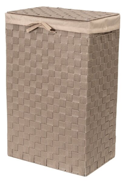 Brązowy kosz na pranie z pokrywką Compactor Laundry Basket Linen, wys. 60 cm
