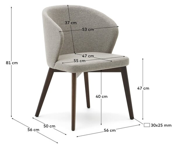 Beżowy tapicerowany fotel jadalniany Darice – Kave Home