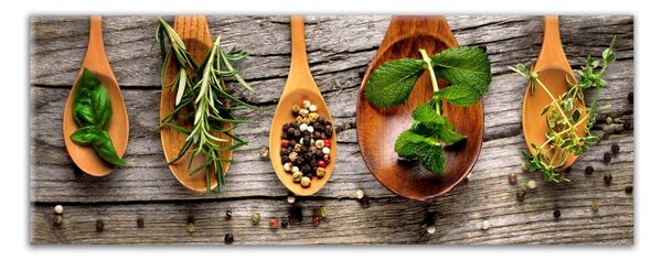 Obraz Styler Glasspik Kitchen Wooden Spoons, 30x80 cm