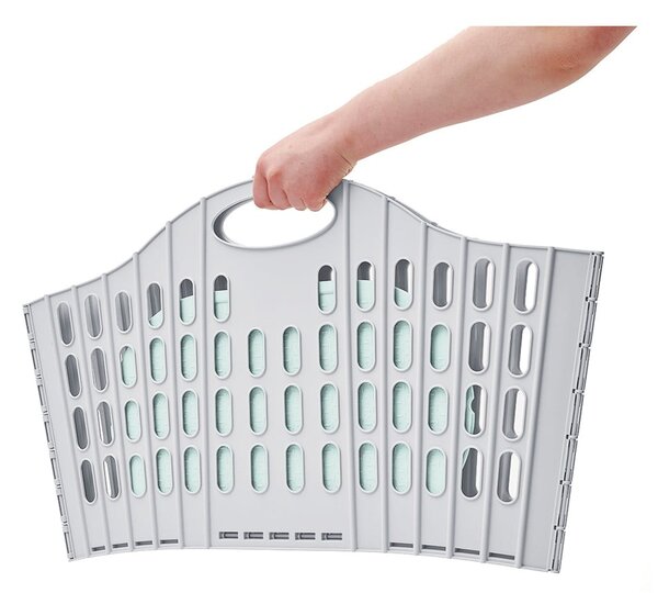 Szaro-zielony składany kosz na pranie Addis Flat Folding Laundry Basket