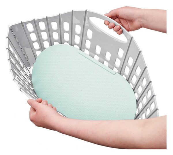 Szaro-zielony składany kosz na pranie Addis Flat Folding Laundry Basket