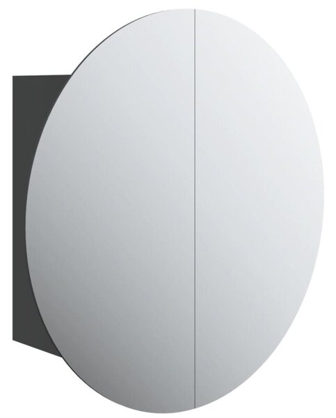 Szafka łazienkowa z lustrem i LED, czarny, 40x40x17,5 cm
