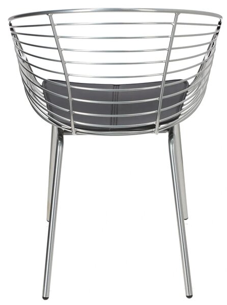 Srebrne designerskie krzesło metalowe L9-T50