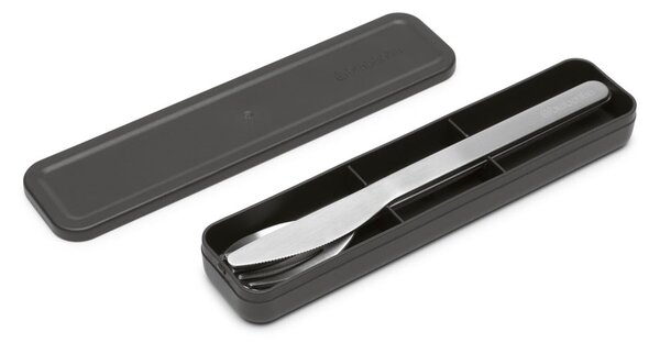 Sztućce podróżne ze stali nierdzewnej w kolorze srebra zestaw 3 szt. Make & Take – Brabantia