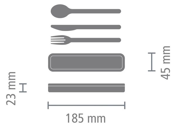 Sztućce podróżne ze stali nierdzewnej w kolorze srebra zestaw 3 szt. Make & Take – Brabantia