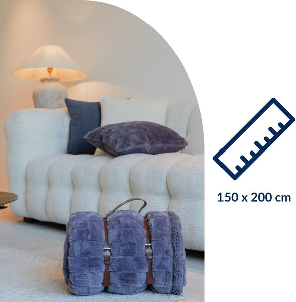 Beżowy koc z mikropluszu 150x200 cm Rava – Tiseco Home Studio