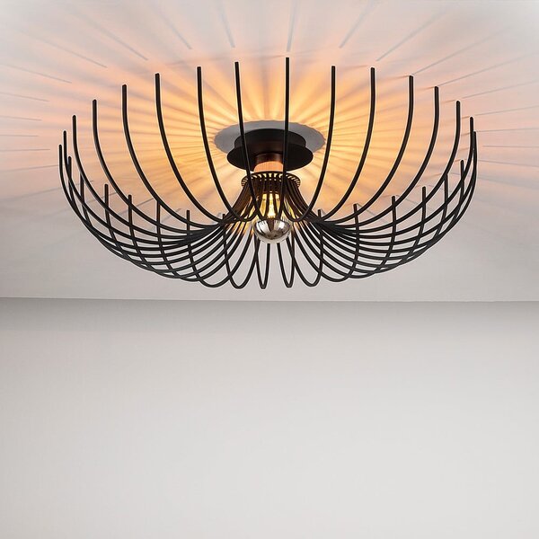 Czarna lampa sufitowa z metalowym kloszem ø 56 cm Aspendos – Opviq lights
