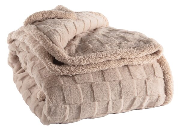 Beżowy koc z mikropluszu 150x200 cm Rava – Tiseco Home Studio