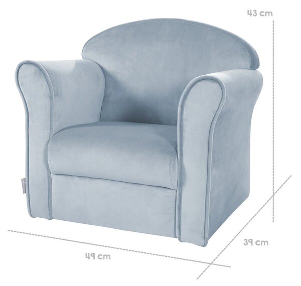 Jasnoniebieski aksamitny fotel dziecięcy Lil Sofa – Roba