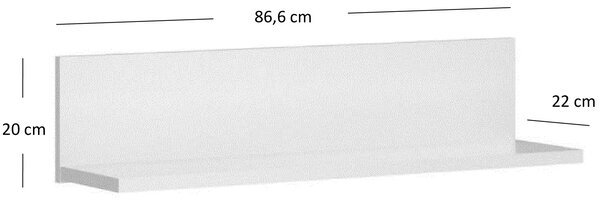 Biała półka 90 cm wisząca w stylu skandynawskim F3-L91