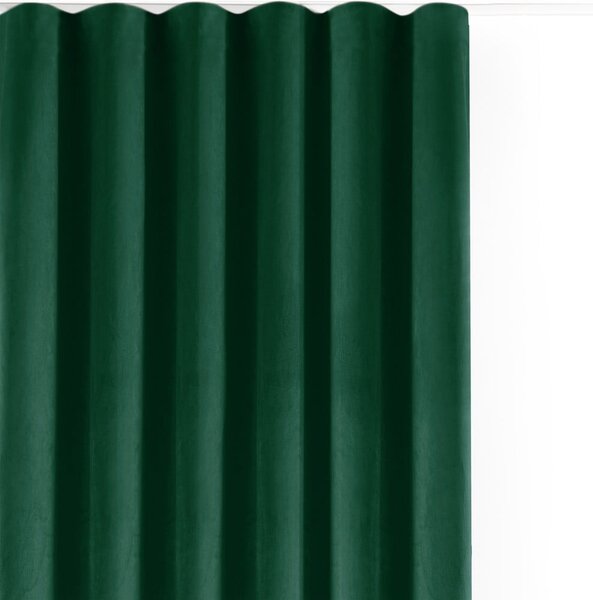 Zielona aksamitna zasłona częściowo zaciemniająca (dimout) 140x250 cm Velto – Filumi