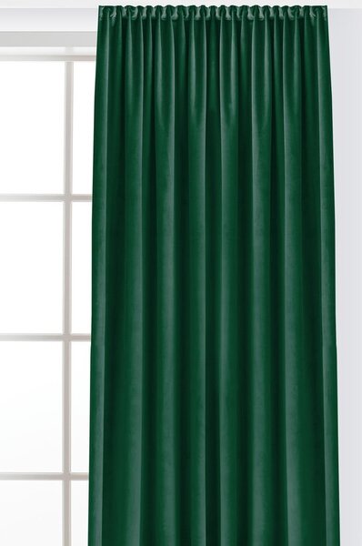 Zielona aksamitna zasłona częściowo zaciemniająca (dimout) 140x250 cm Velto – Filumi
