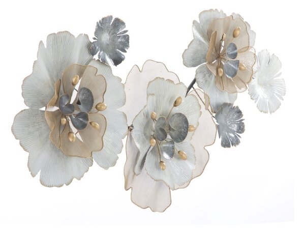Metalowa dekoracja ścienna Mauro Ferretti Flowery, 119x60 cm