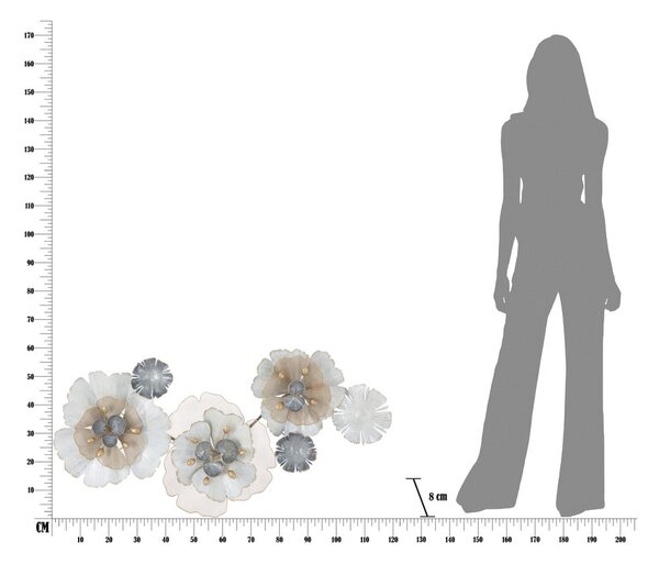 Metalowa dekoracja ścienna Mauro Ferretti Flowery, 119x60 cm