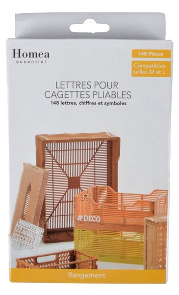 Białe litery na pudełka do przechowywania 11.5x20x3 cm – Homéa