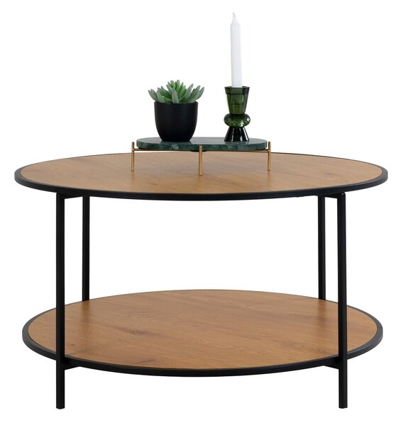 Okrągły stolik z blatem w dekorze dębu ø 80 cm Vita – House Nordic