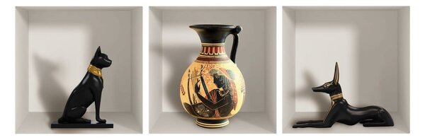 Komplet 3 naklejek ściennych 3D Ambiance Egyptian
