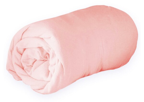 Różowe dżerzejowe prześcieradło z gumką 160x200 cm Jersy – douceur d'intérieur