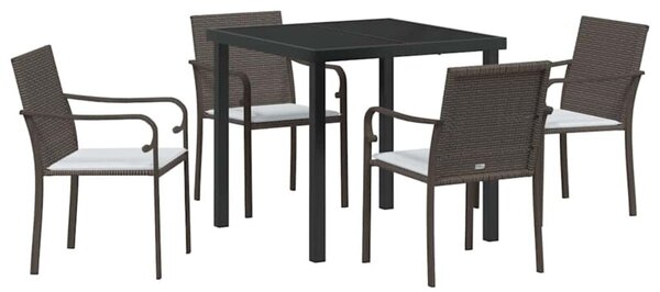 Zestaw Mebli Ogrodowych Komplet Jadalniany 5-Częściowy Rattan Na Taras Balkon Ogród