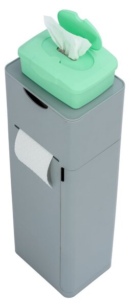 Szary plastikowy stojak na papier toaletowy ze szczotką Imon – Wenko