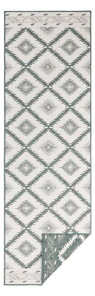 Zielono-kremowy chodnik odpowiedni na zewnątrz NORTHRUGS Malibu, 250x80 cm