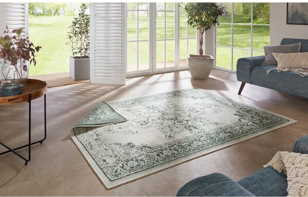 Zielono-kremowy dywan odpowiedni na zewnątrz NORTHRUGS Borbon, 80x150 cm