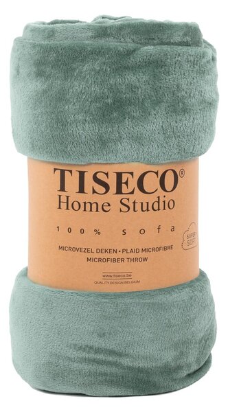 Zielony koc z mikropluszu Tiseco Home Studio, 150x200 cm