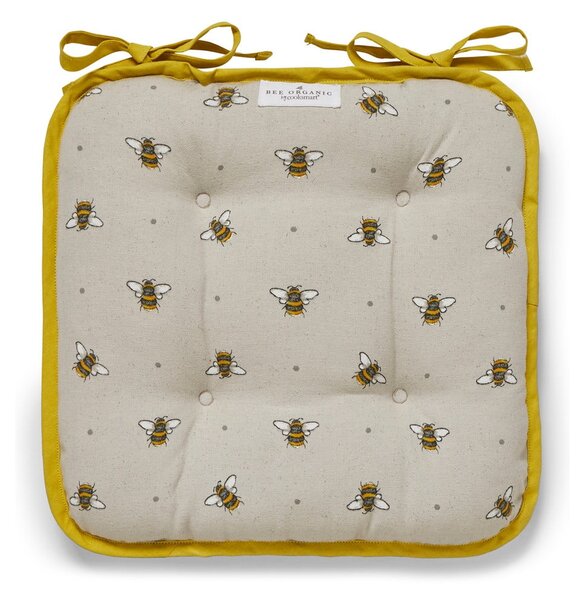 Beżowo-żółta bawełniana poduszka na krzesło Cooksmart ® Bumble Bees