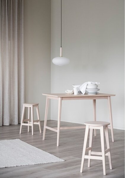 Hoker z litego drewna dębowego w naturalnym kolorze (wysokość siedziska 65 cm) Austin – Rowico