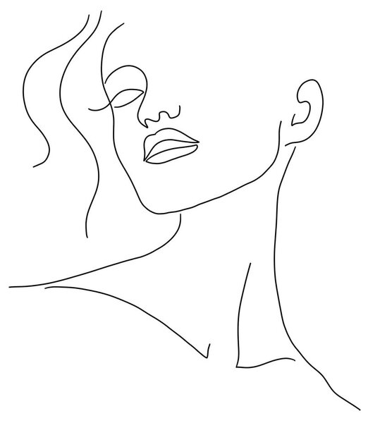 Plakat 29x41 cm Minimal Woman Face Line Art – Veronika Boulová