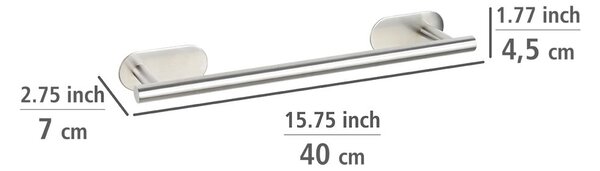 Matowy wieszak na ręczniki ze stali nierdzewnej Wenko Orea Turbo-Loc®