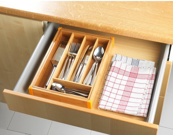 Bambusowy organizer na sztućce Maximex Tray